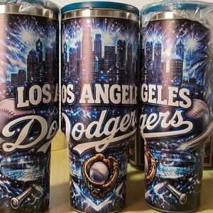Los Angeles Dodgers Stainless Tumbler - Blue Metallic Graphic